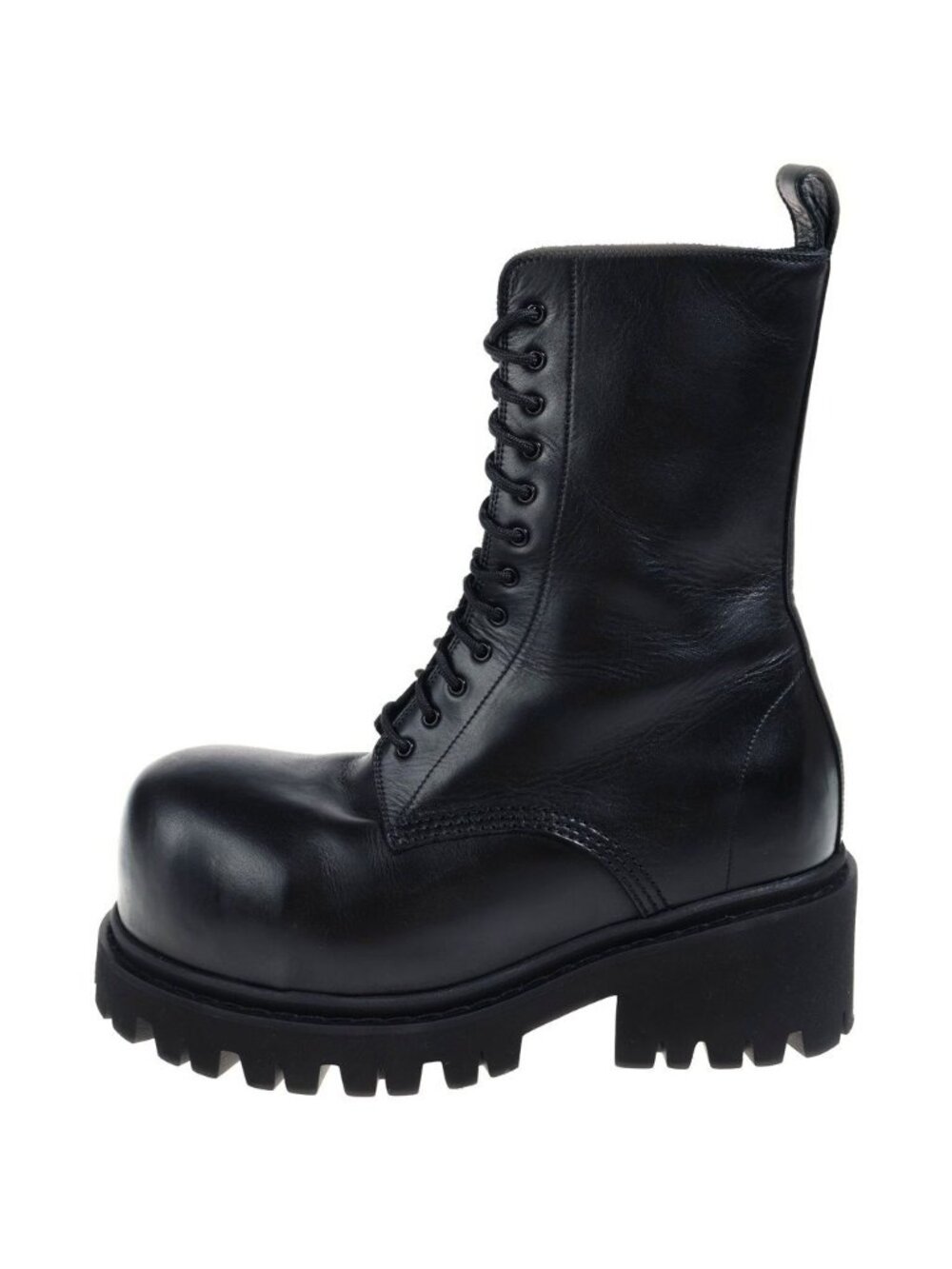 Balenciaga Stomper Lace-up Long Boots Black